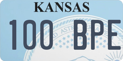KS license plate 100BPE