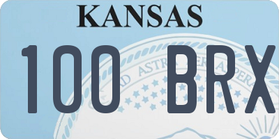 KS license plate 100BRX