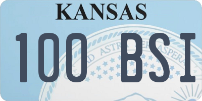 KS license plate 100BSI