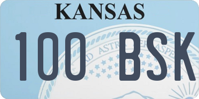 KS license plate 100BSK