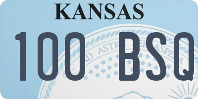 KS license plate 100BSQ