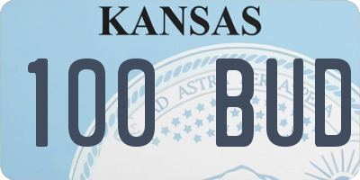 KS license plate 100BUD