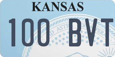 KS license plate 100BVT