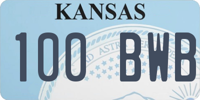 KS license plate 100BWB