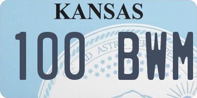 KS license plate 100BWM