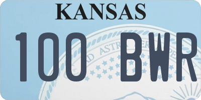 KS license plate 100BWR