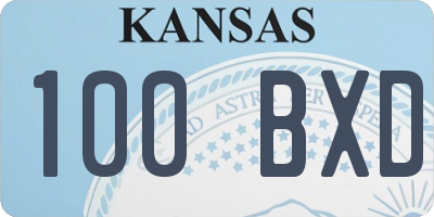 KS license plate 100BXD