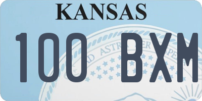 KS license plate 100BXM