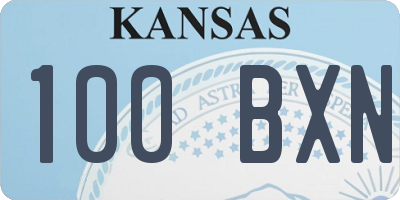 KS license plate 100BXN