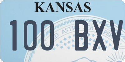 KS license plate 100BXV