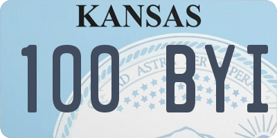 KS license plate 100BYI