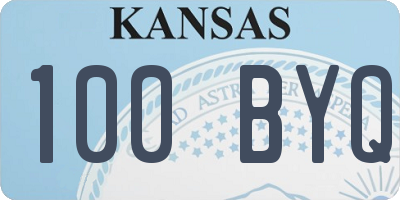 KS license plate 100BYQ