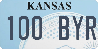 KS license plate 100BYR
