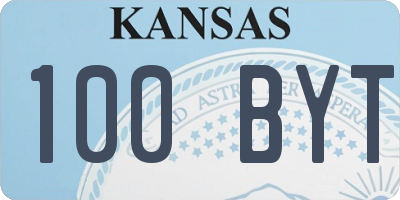 KS license plate 100BYT