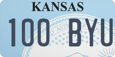 KS license plate 100BYU