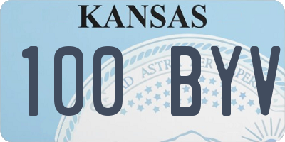 KS license plate 100BYV