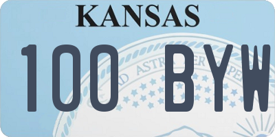 KS license plate 100BYW