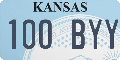 KS license plate 100BYY