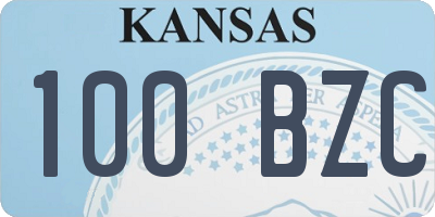 KS license plate 100BZC