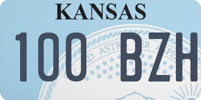 KS license plate 100BZH