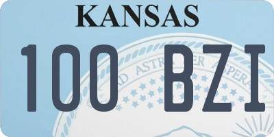 KS license plate 100BZI