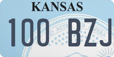 KS license plate 100BZJ