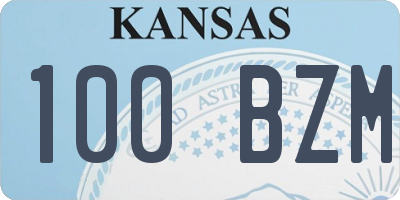 KS license plate 100BZM