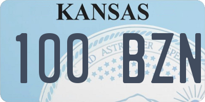 KS license plate 100BZN