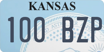 KS license plate 100BZP