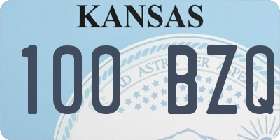 KS license plate 100BZQ
