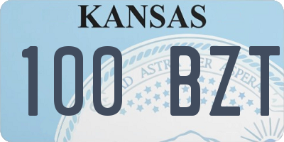 KS license plate 100BZT