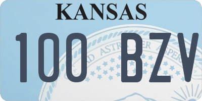 KS license plate 100BZV