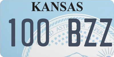 KS license plate 100BZZ