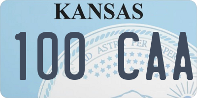 KS license plate 100CAA