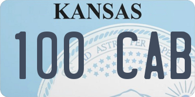 KS license plate 100CAB