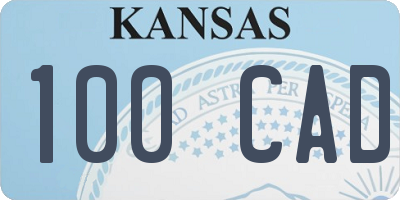 KS license plate 100CAD