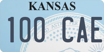 KS license plate 100CAE