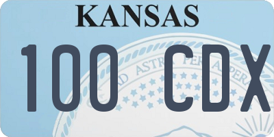 KS license plate 100CDX