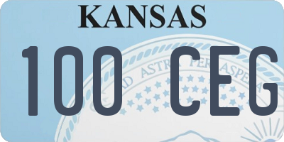 KS license plate 100CEG