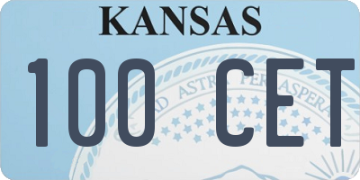 KS license plate 100CET