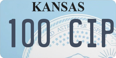 KS license plate 100CIP