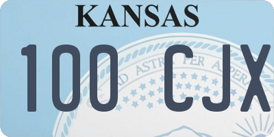 KS license plate 100CJX
