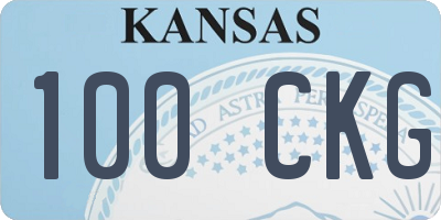 KS license plate 100CKG