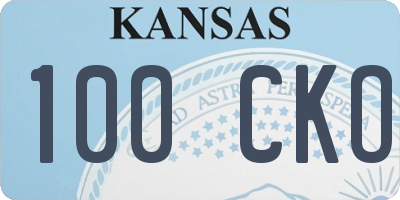 KS license plate 100CKO