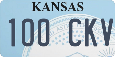KS license plate 100CKV