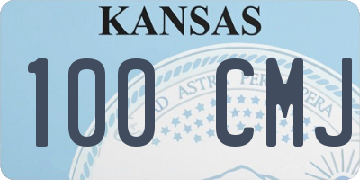 KS license plate 100CMJ