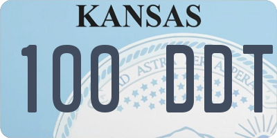 KS license plate 100DDT
