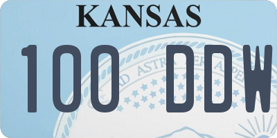 KS license plate 100DDW