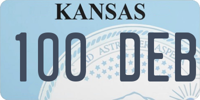 KS license plate 100DEB