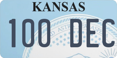 KS license plate 100DEC